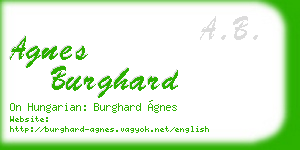 agnes burghard business card